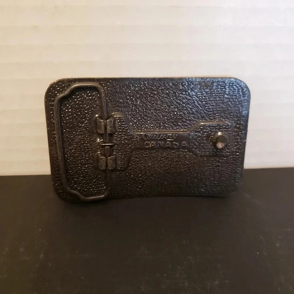 Century  Canada Asgrow Mens Advertising Copper toned Metal Belt Buckle. - Picture 2 of 4